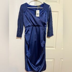 Elegant Navy Lace Dress